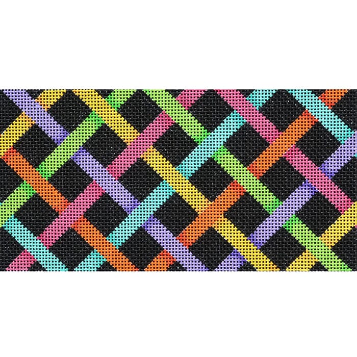 Woven Ribbon Insert Multi Color Painted Canvas Associated Talents - 1