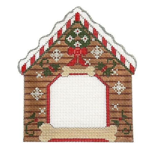 Wreath Dog House Frame Painted Canvas Danji Designs - 1
