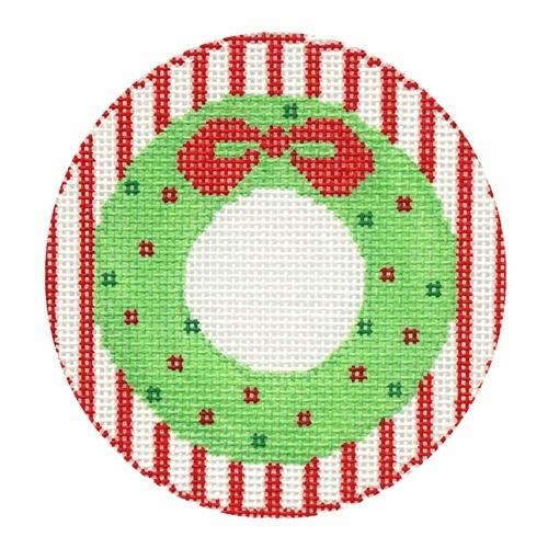 Wreath Monogram Round Painted Canvas Rachel Donley - 1