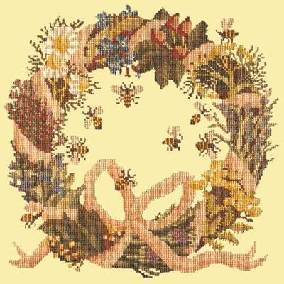 Wreath of Herbs Needlepoint Kit Kits Elizabeth Bradley Design Butter Yellow