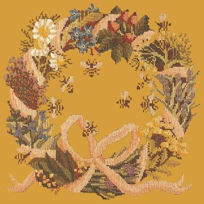Wreath of Herbs Needlepoint Kit Kits Elizabeth Bradley Design Yellow