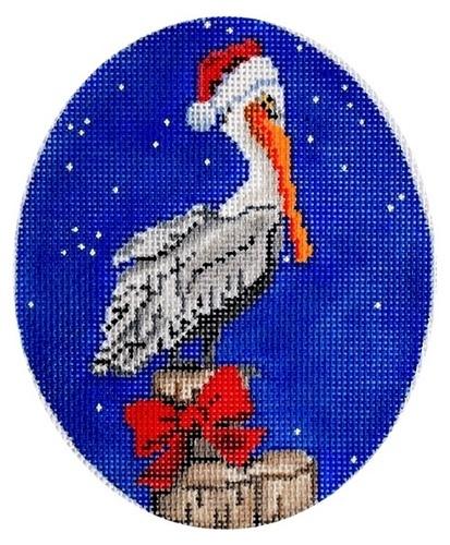 Xmas Pelican Painted Canvas Scott Church Creative
