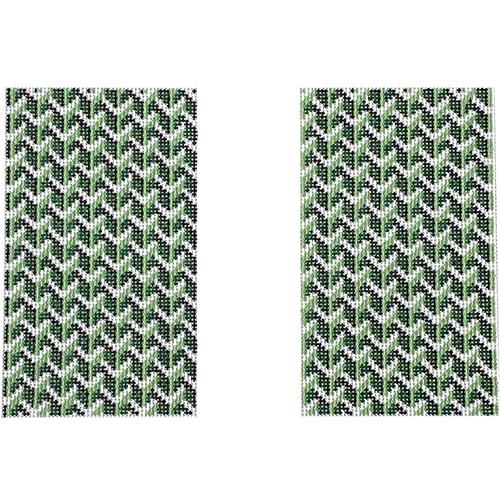Y Pattern Clutch Green & White Back Painted Canvas Anne Fisher Needlepoint LLC - 1