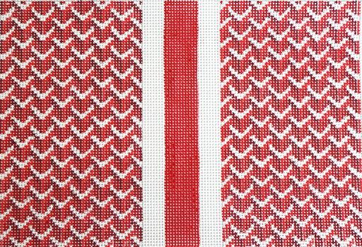 Y Pattern Clutch - Red Back Painted Canvas Anne Fisher Needlepoint LLC