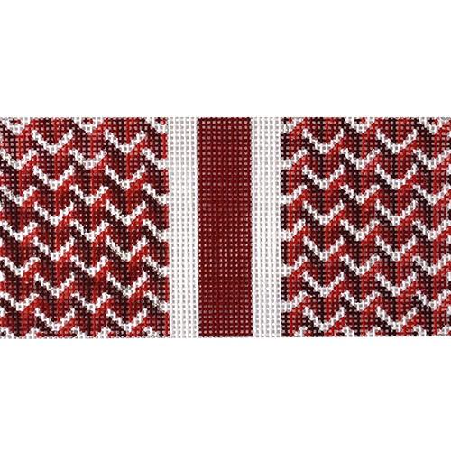 Y Pattern Eyeglass Case - Red Painted Canvas Anne Fisher Needlepoint LLC