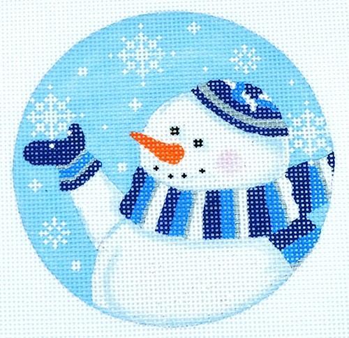 Yarmulka Snowman Ornament Painted Canvas Pepperberry Designs - 1