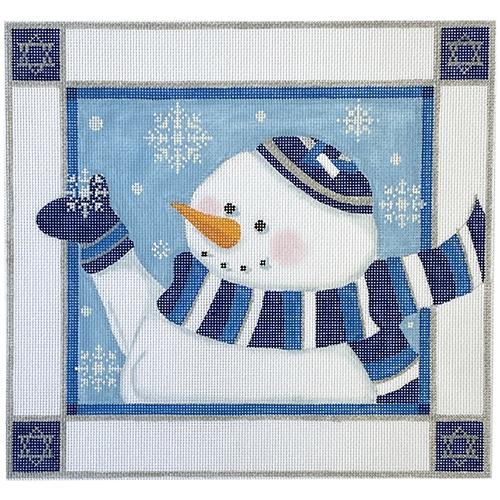 Yarmulka Snowman Painted Canvas Pepperberry Designs - 1