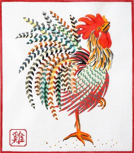 Year of the Rooster Painted Canvas Kate Dickerson Needlepoint Collections - 1