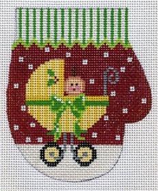 Yellow Baby Carriage Mitten Painted Canvas The Meredith Collection - 1