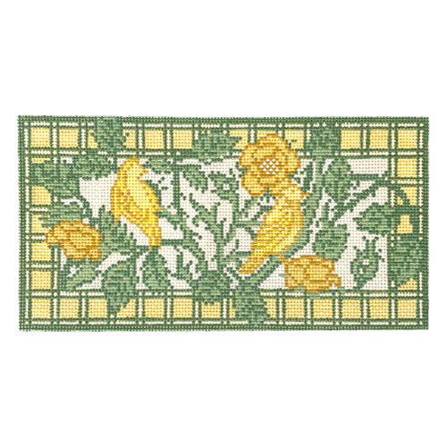 Yellow Bird Needle Case Painted Canvas Whimsy & Grace - 1