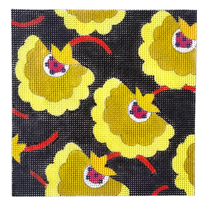 Yellow Fanned Florals Painted Canvas Colors of Praise