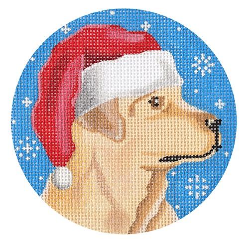 Yellow Lab Santa Painted Canvas Pepperberry Designs - 1