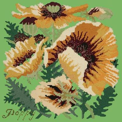Yellow Poppy Needlepoint Kit Kits Elizabeth Bradley Design Grass Green