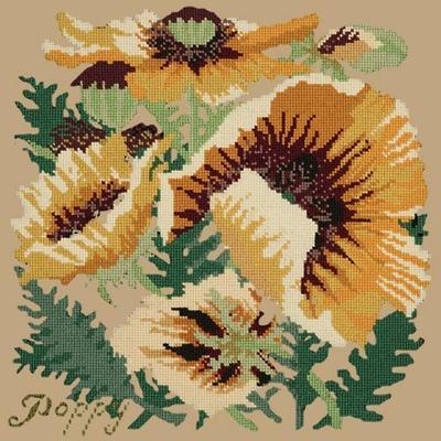 Yellow Poppy Needlepoint Kit Kits Elizabeth Bradley Design Sand