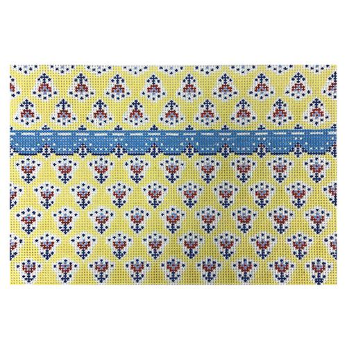Yellow Provence Clutch Painted Canvas Anne Fisher Needlepoint LLC - 1