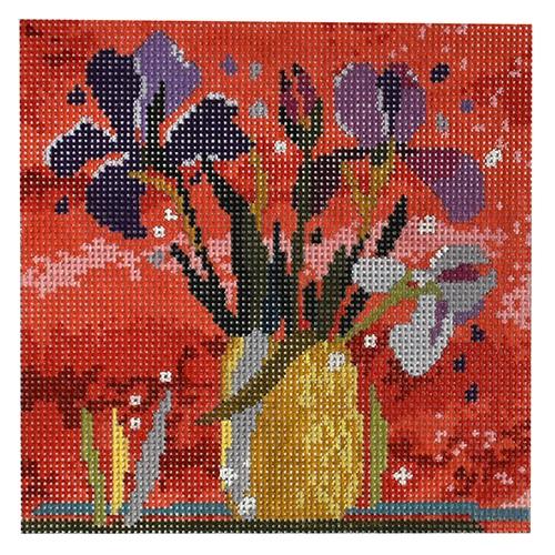 Yellow Vase with Flowers Painted Canvas Birds of a Feather - 1