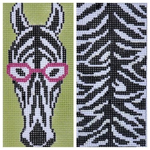 Zebra Eyeglasses Case Painted Canvas J. Child Designs - 1