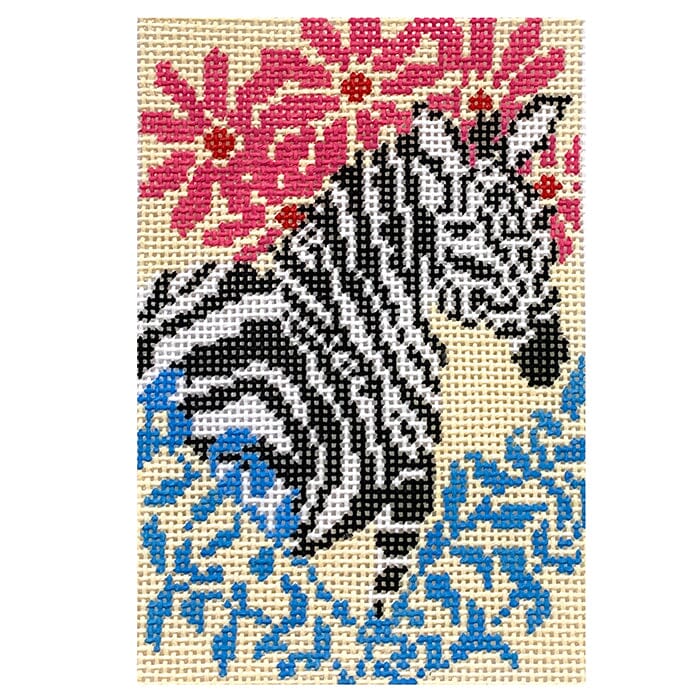 Zebra Passport Insert Painted Canvas Anne Fisher Needlepoint LLC - 1