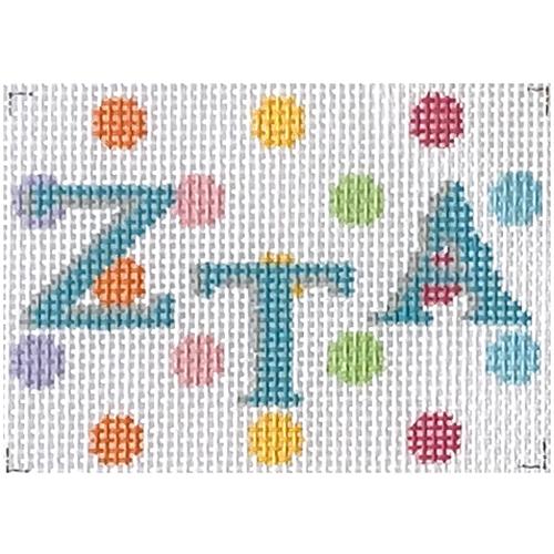 Zeta Tau Alpha 2x3 Multi Dot Insert Painted Canvas Kangaroo Paw Designs