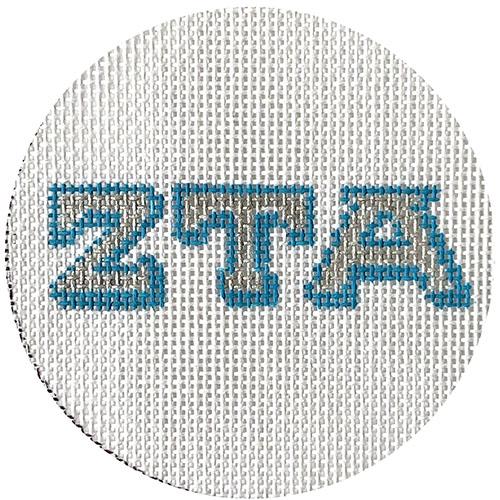 Zeta Tau Alpha 3" Round Painted Canvas KCN Designers