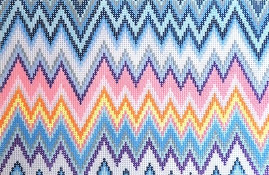 Zig Zag Clutch Painted Canvas Anne Fisher Needlepoint LLC