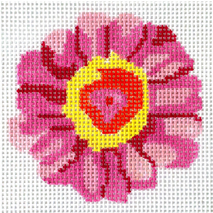 Zinnia Coasters #5 Painted Canvas Jean Smith - 1