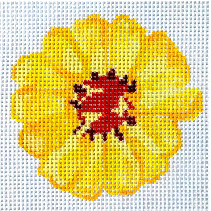 Zinnia Coasters #7 Painted Canvas Jean Smith - 1
