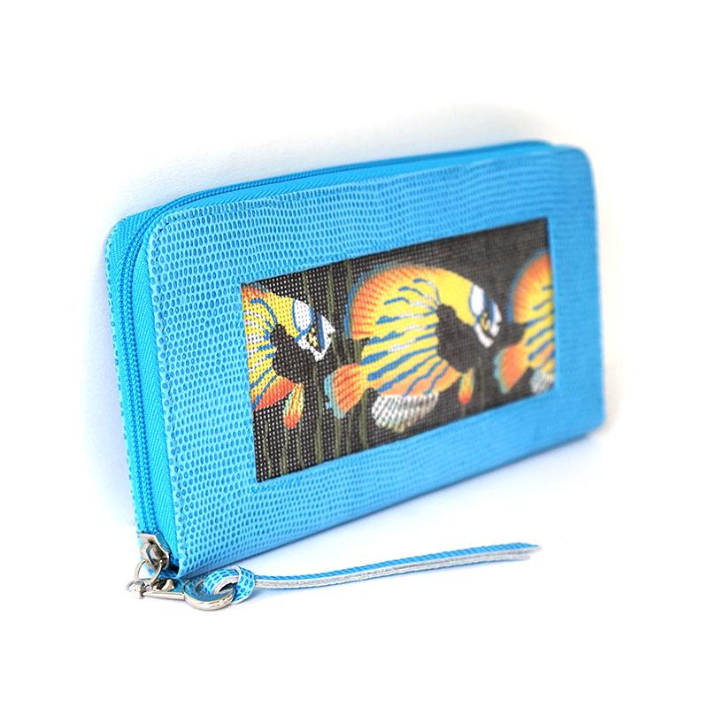 Zip-Top Wallet - Blue Leather Goods Lee's Leather Goods