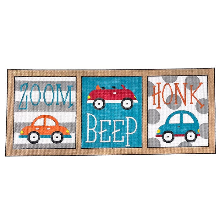 Zoom Beep Honk Cars Painted Canvas Alice Peterson Company - 1