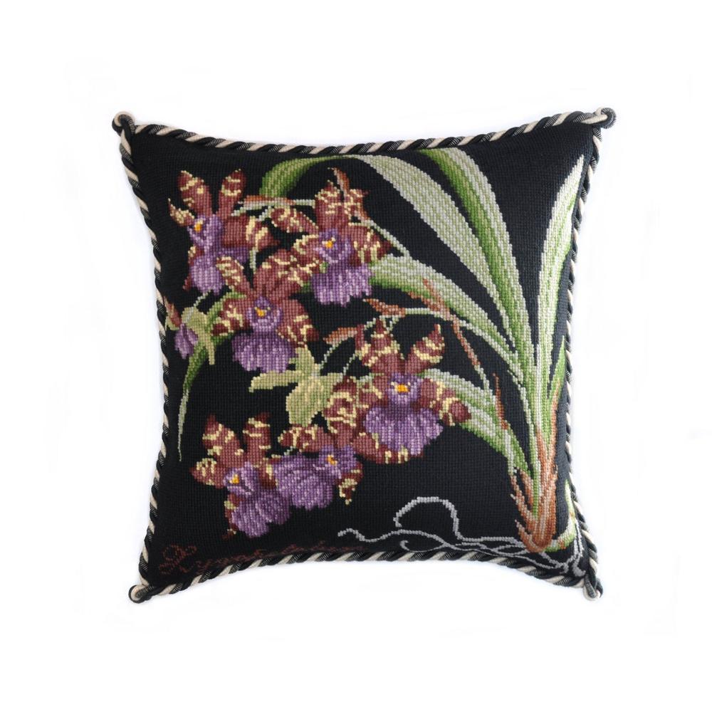 Zygopetalum Needlepoint Kit Kits Elizabeth Bradley Design Black