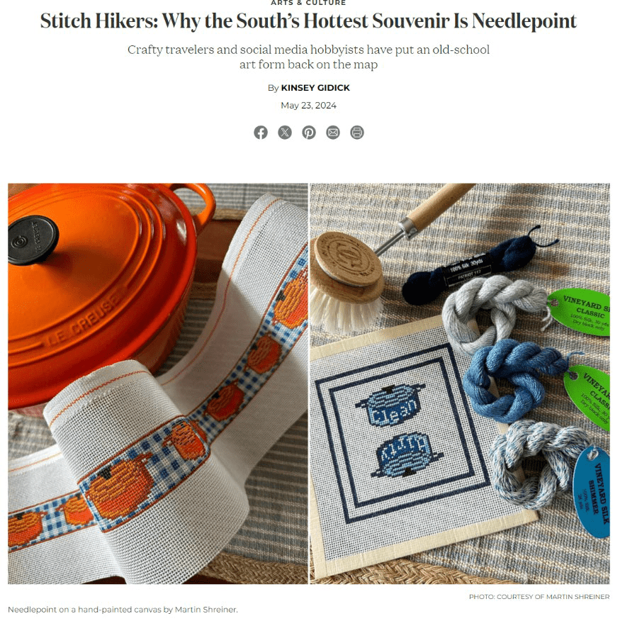 Garden & Gun | Stitch Hikers: Why the South's Hottest Souvenir Is Needlepoint