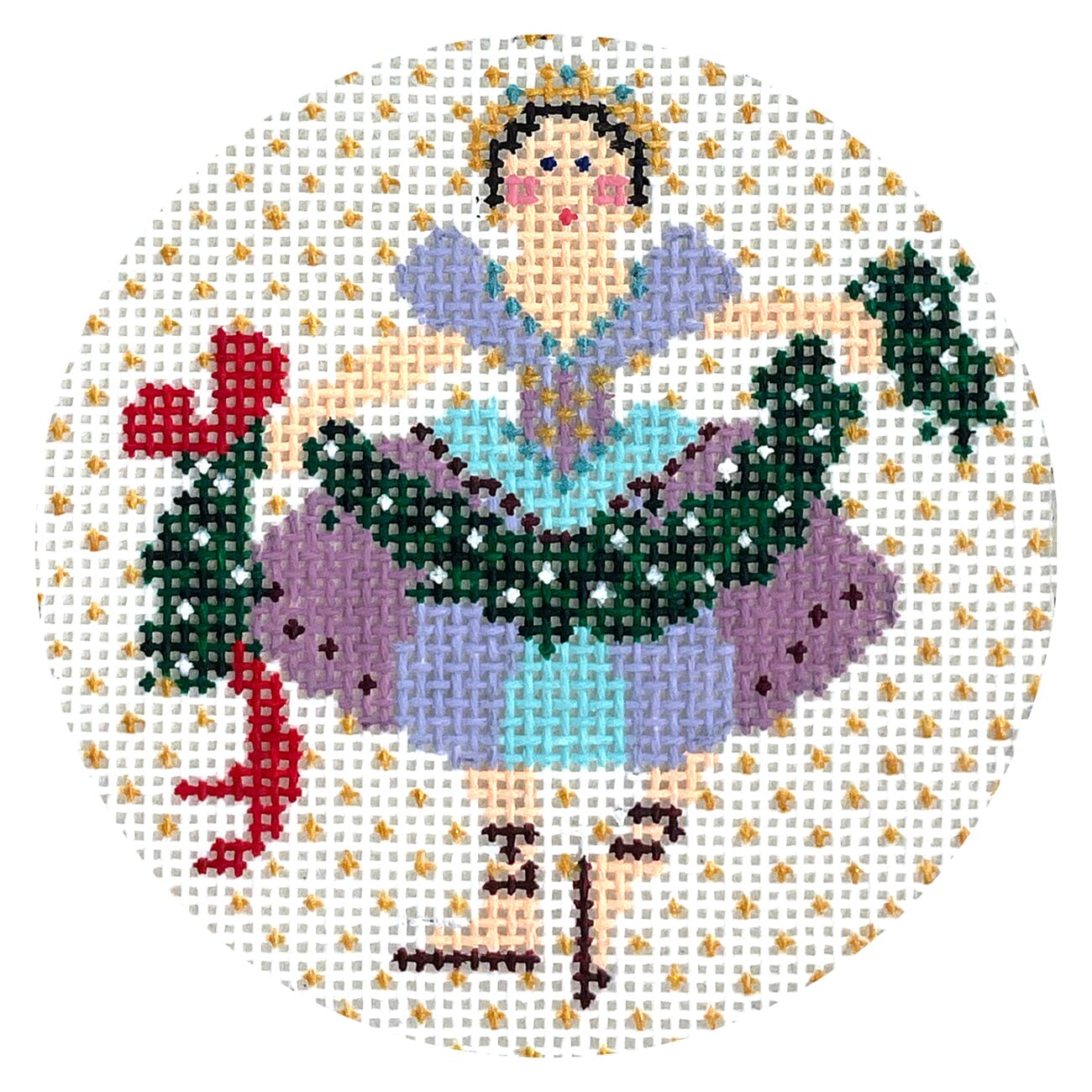 12 Days 3" Round on 18   9 Ladies Dancing Painted Canvas Shelly Tribbey  - 1