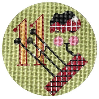 12 Days Ornament   11 Pipers Painted Canvas Melissa Prince Designs 
