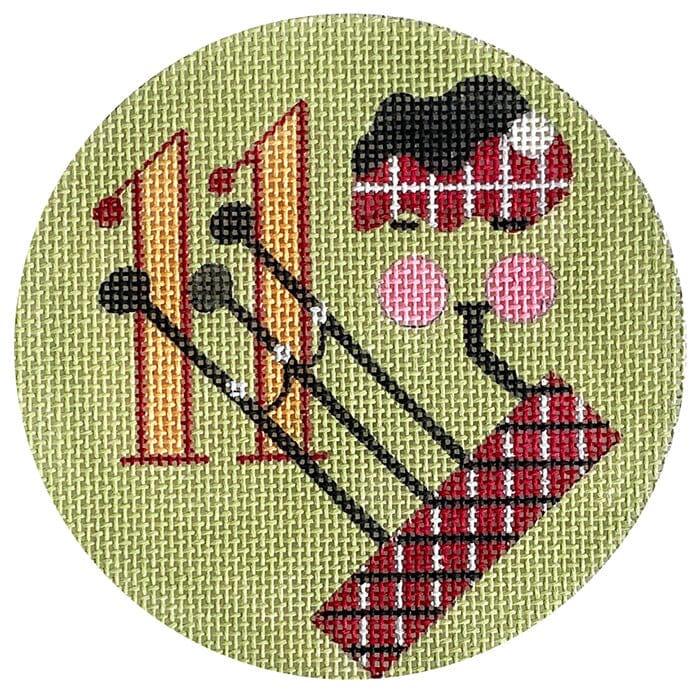 12 Days Ornament   11 Pipers Painted Canvas Melissa Prince Designs 
