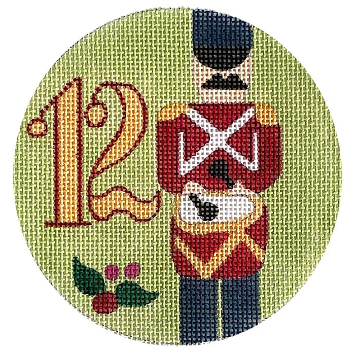 12 Days Ornament - 12 Drummers Painted Canvas Melissa Prince Designs 