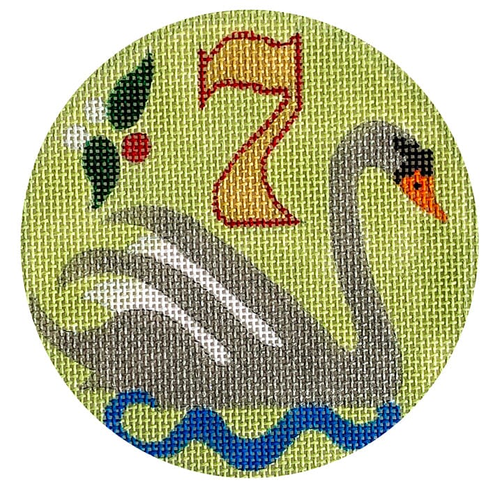 12 Days Ornament   7 Swans Painted Canvas Melissa Prince Designs 
