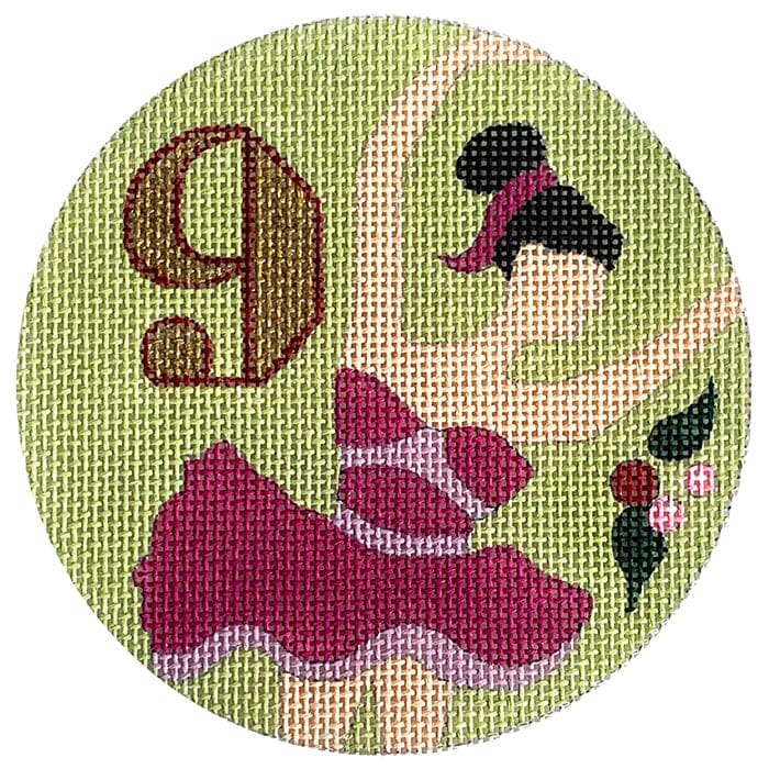 12 Days Ornament - 9 Ladies Painted Canvas Melissa Prince Designs 