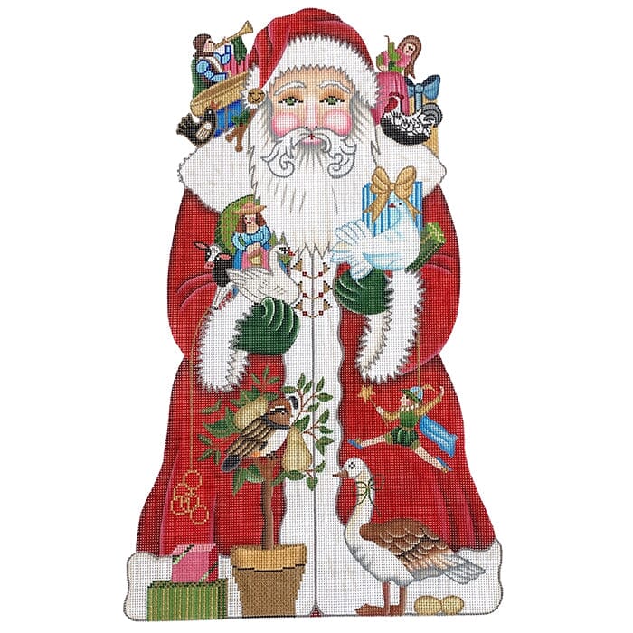 12 Days Santa 15" Standup Painted Canvas Vallerie Needlepoint Gallery 
