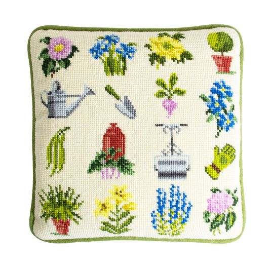 12" Garden Sampler - Potager Garden Needlepoint Kit Kits Elizabeth Bradley Design 