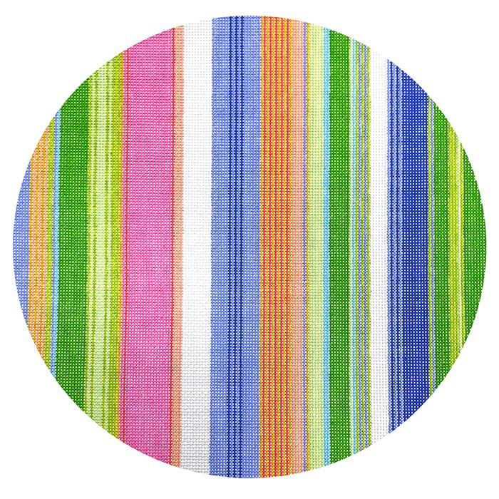 12" Round - Stripes Painted Canvas Elizabeth Crane Swartz Designs 