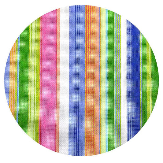 12" Round - Stripes Painted Canvas Elizabeth Crane Swartz Designs 