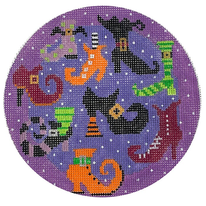 13 Days of Halloween   Nine Colorful Witch Boots Painted Canvas The Meredith Collection  - 1