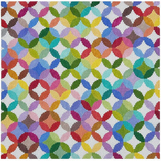 14" Square   Quilt Rings Painted Canvas Elizabeth Crane Swartz Designs 
