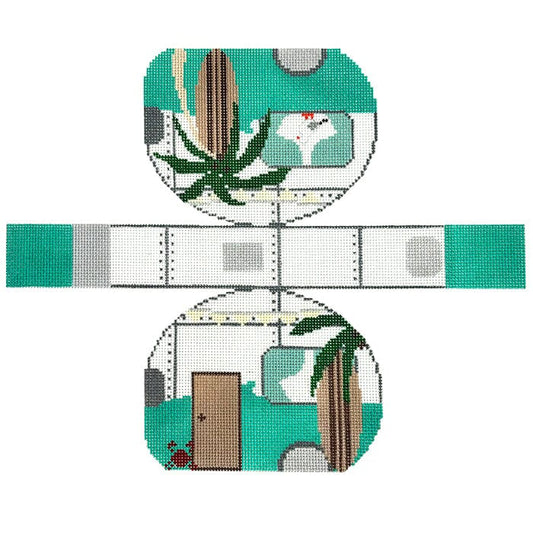 3D Airstream - Beach Painted Canvas Fire and Iris 