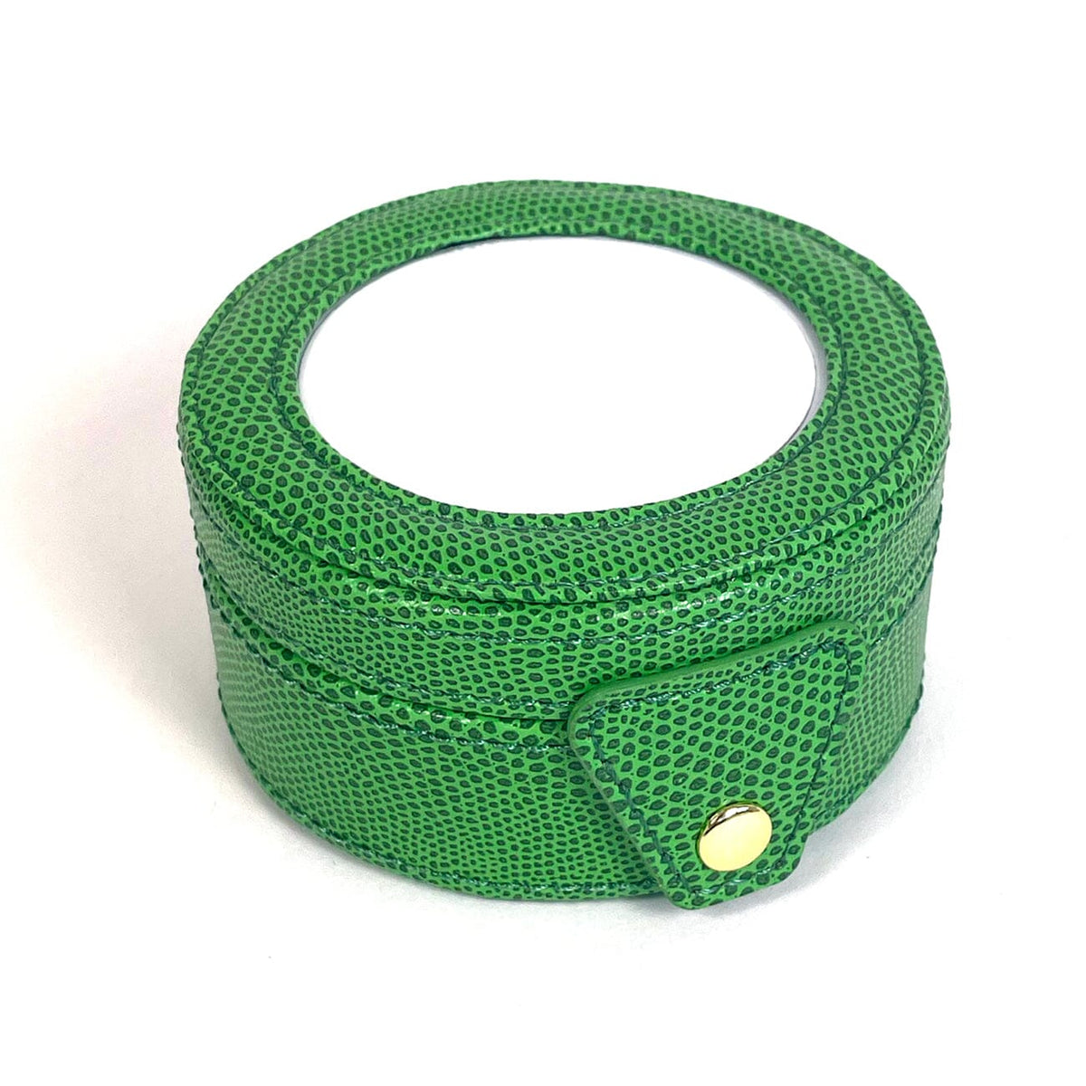 4" Round Gift Box   Green Leather Goods Lee's Leather Goods  - 1