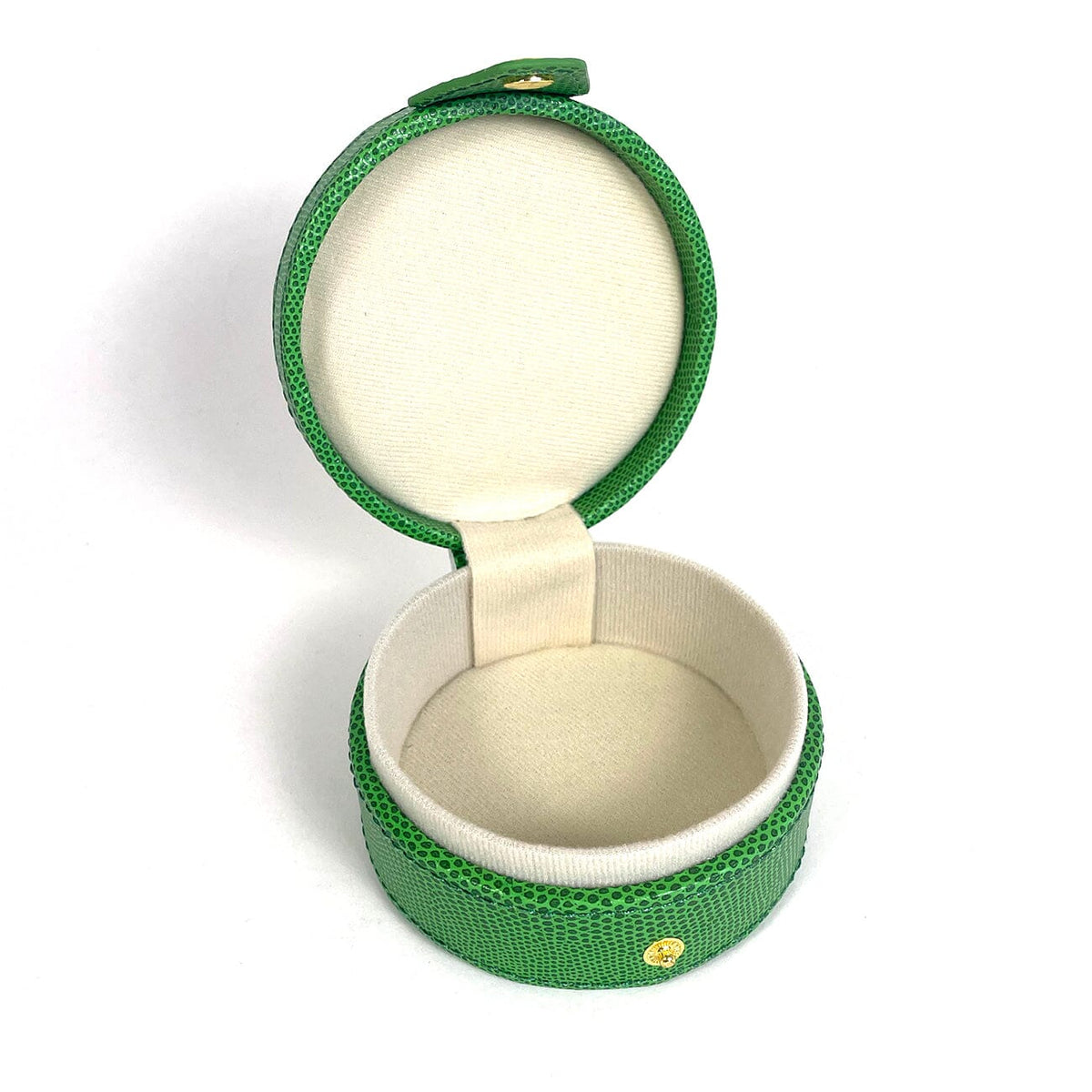 4" Round Gift Box   Green Leather Goods Lee's Leather Goods  - 2