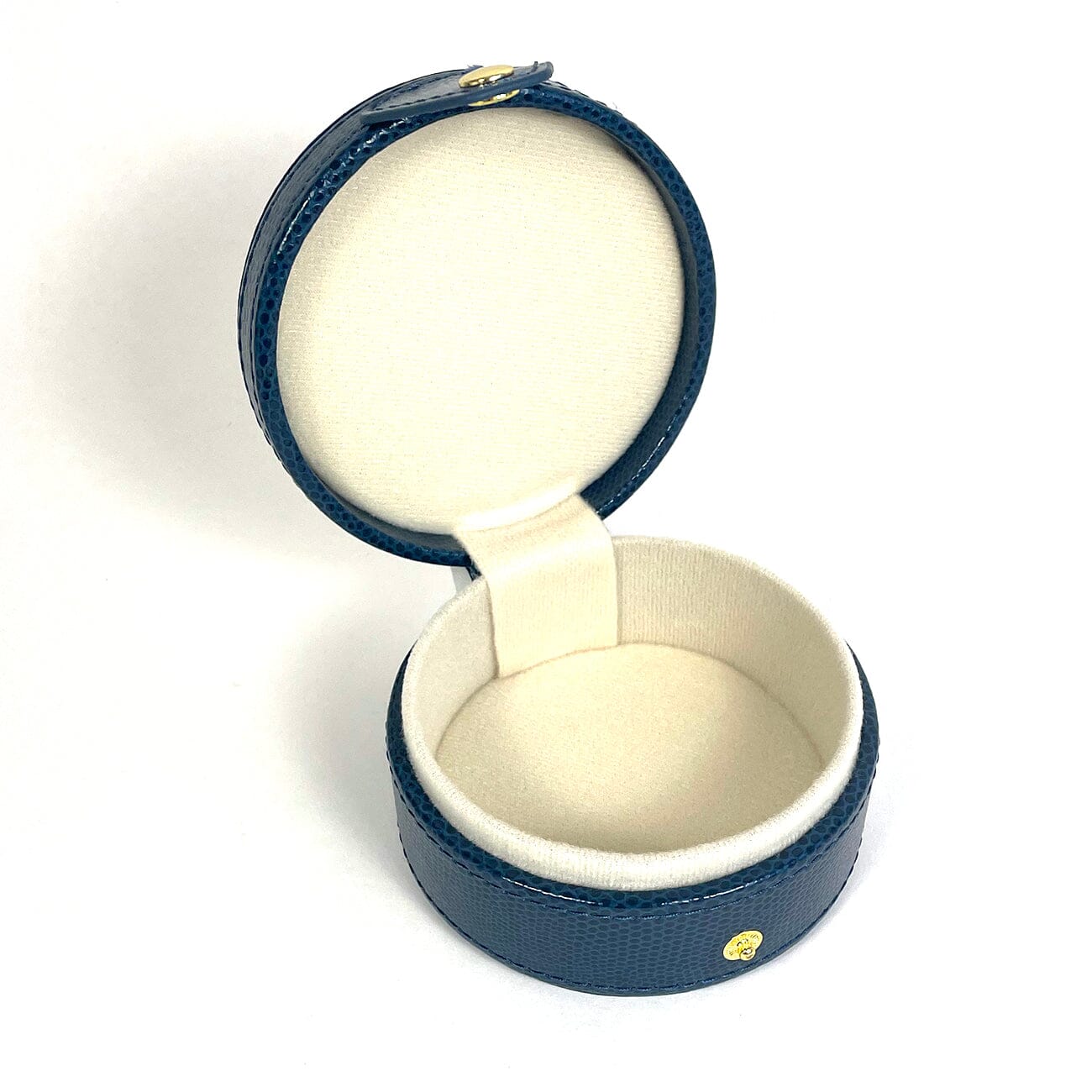 4" Round Gift Box   Navy Leather Goods Lee's Leather Goods  - 2