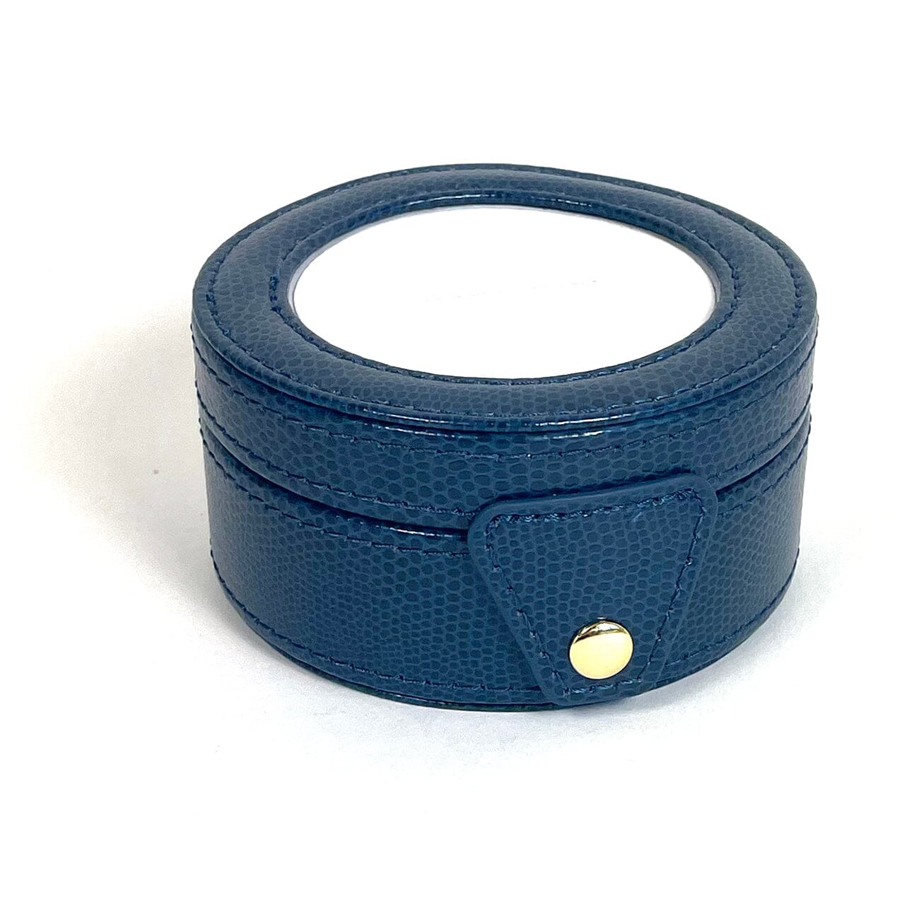 4" Round Gift Box   Navy Leather Goods Lee's Leather Goods  - 1