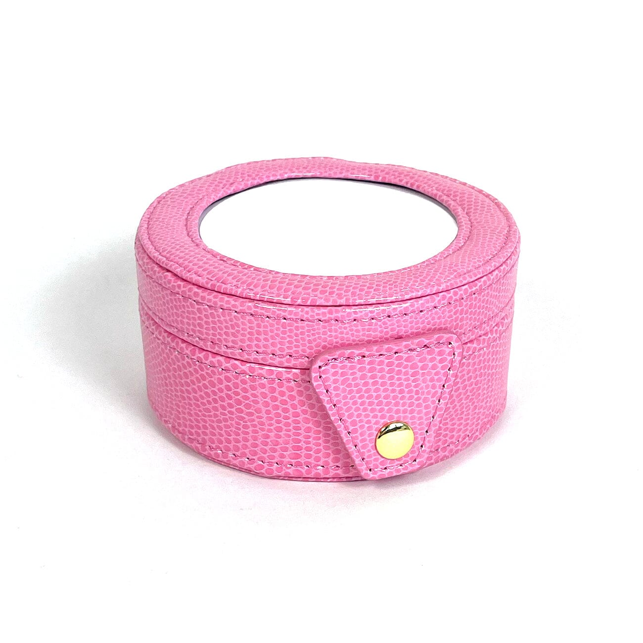 4" Round Gift Box   Pink Leather Goods Lee's Leather Goods  - 1