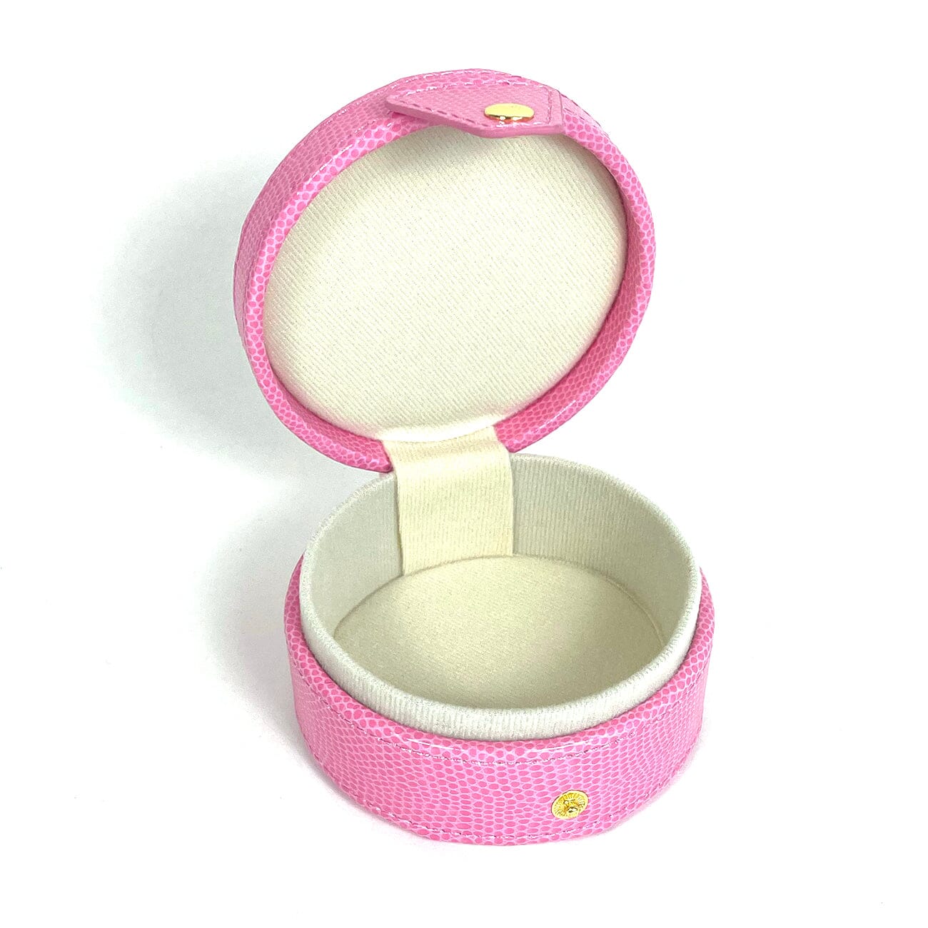 4" Round Gift Box   Pink Leather Goods Lee's Leather Goods  - 2